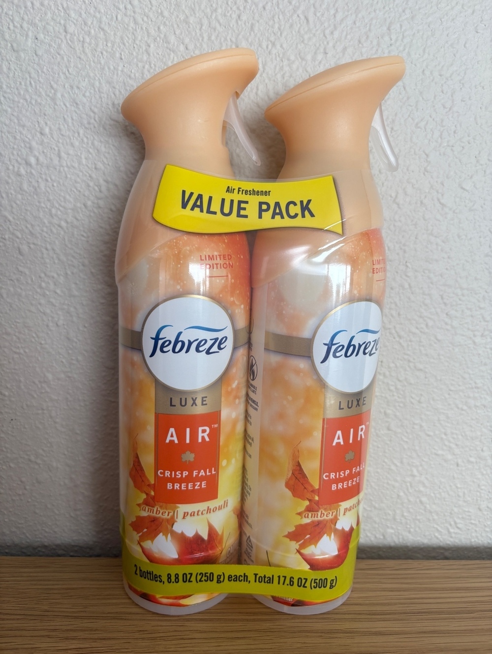 Febreze Luxe Air Crisp Fall Breeze Air Freshener 8.8 oz 2 Pack Limited Edition